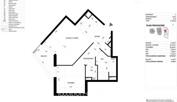 Logement �tudiant T2 &agrave; Issy les Moulineaux (92130)