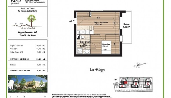 Logement �tudiant T2 &agrave; Jou� l�s Tours (37300)