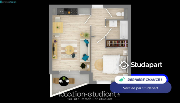 Logement �tudiant Location T2 Meubl&eacute; Juvignac (34990)