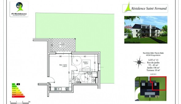 Logement �tudiant T2 &agrave; Kingersheim (68260)