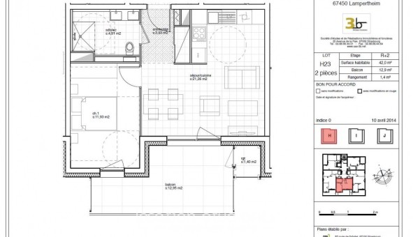 Logement �tudiant T2 &agrave; Lampertheim (67450)