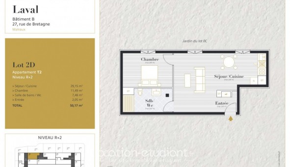 Logement tudiant T2 à Laval (53000)