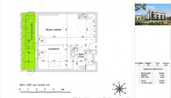 Logement tudiant T2 à Le Coudray (28630)