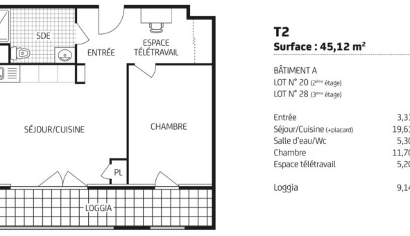 Logement tudiant T2 à Le Havre (76620)