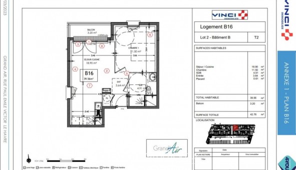 Logement �tudiant T2 &agrave; Le Havre (76620)