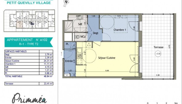 Logement tudiant T2 à Le Petit Quevilly (76140)