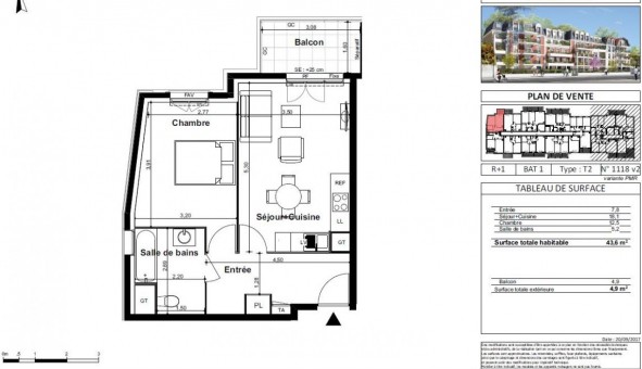 Logement tudiant T2 à Le Plessis Trvise (94420)