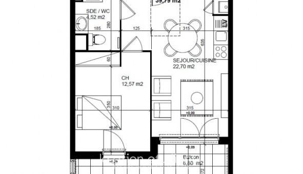 Logement �tudiant Location T2 Vide Le Pont de Claix (38800)