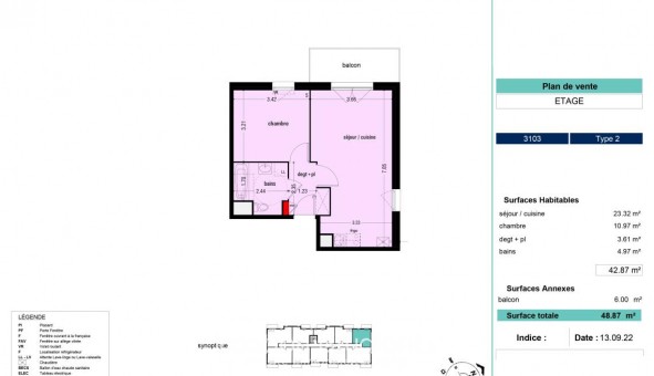 Logement �tudiant T2 &agrave; Lens (62300)