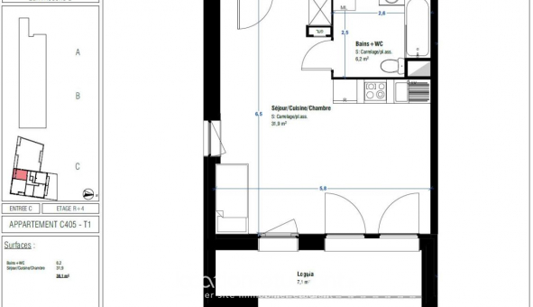 Logement �tudiant T2 &agrave; Lens (62300)