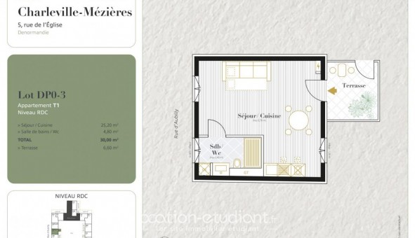 Logement tudiant T2 à Les Ayvelles (08000)