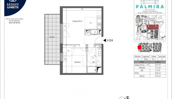 Logement �tudiant T2 &agrave; Les Sorini�res (44840)