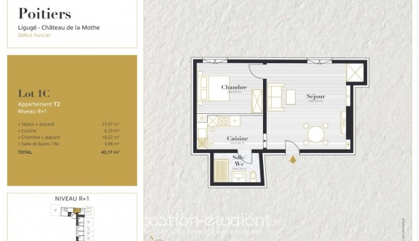 Logement �tudiant T2 &agrave; Ligug� (86240)