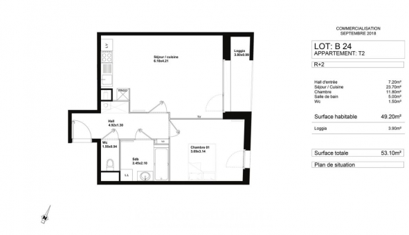 Logement tudiant T2 à Lille (59800)