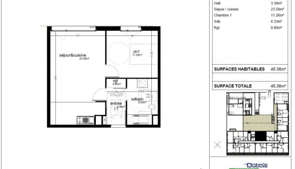Logement �tudiant T2 &agrave; Lille (59800)