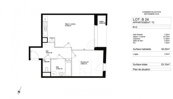 Logement �tudiant T2 &agrave; Lille (59800)