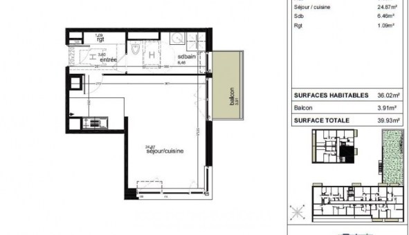 Logement �tudiant T2 &agrave; Lille (59800)