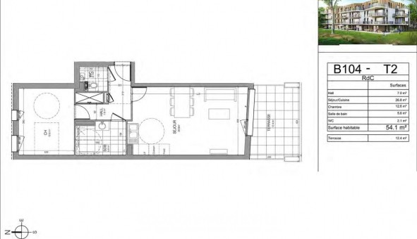 Logement �tudiant T2 &agrave; Lille (59800)