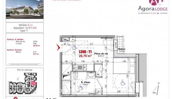 Logement tudiant T2 à Limoges (87280)