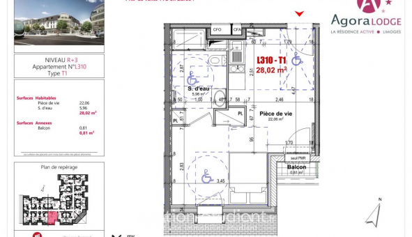 Logement tudiant T2 à Limoges (87280)