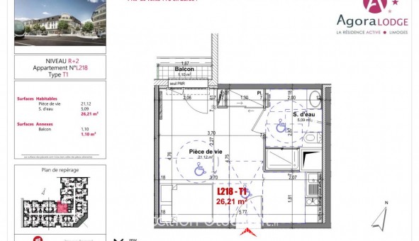Logement tudiant T2 à Limoges (87280)