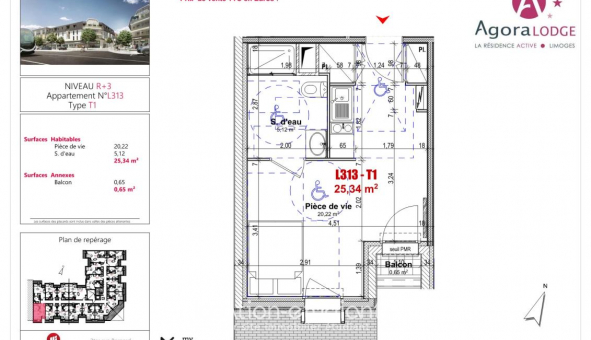 Logement �tudiant T2 &agrave; Limoges (87280)