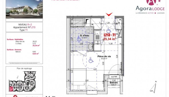 Logement �tudiant T2 &agrave; Limoges (87280)