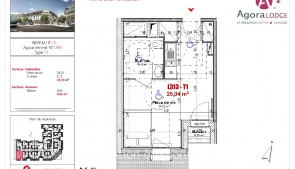 Logement �tudiant T2 &agrave; Limoges (87280)