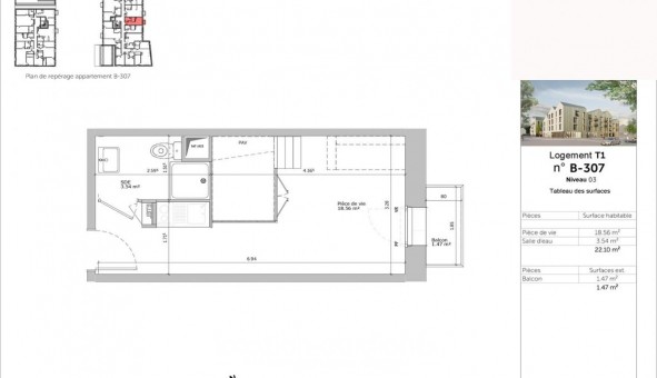 Logement tudiant T2 à Louviers (27400)