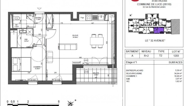 Logement �tudiant T2 &agrave; Luc� (28110)