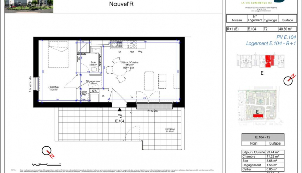 Logement �tudiant T2 &agrave; Luisant (28600)