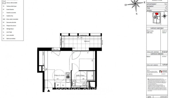 Logement �tudiant T2 &agrave; Lyon 3�me arrondissement (69003)