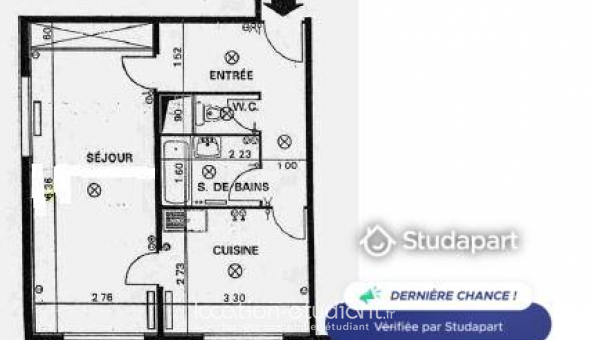 Logement tudiant T2 à Lyon 8me arrondissement (69008)
