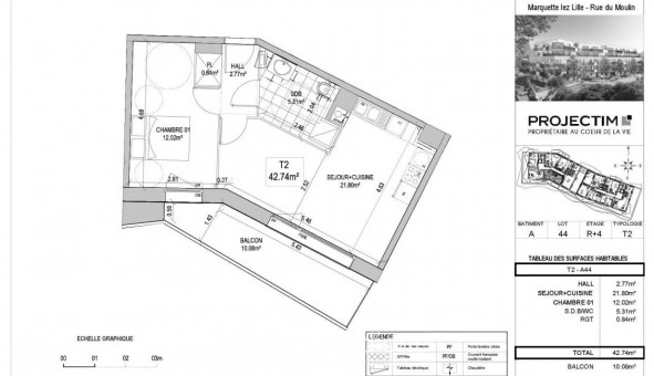 Logement tudiant T2 à Marquette lez Lille (59520)