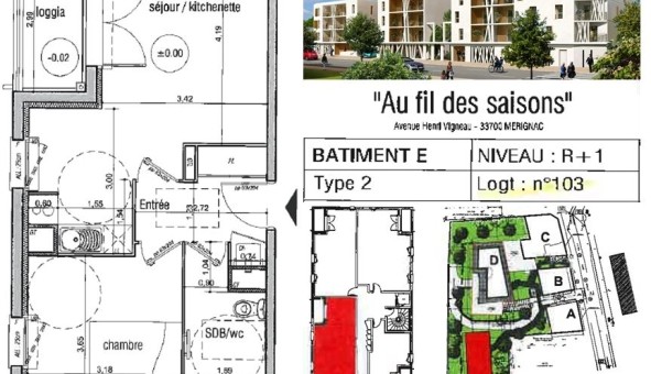 Logement tudiant Location T2 Vide Mrignac (33700)