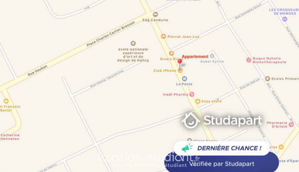 Logement tudiant T2 à Nancy (54100)