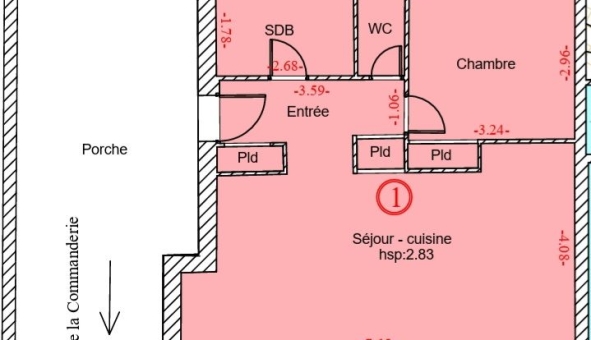 Logement �tudiant T2 &agrave; Nancy (54100)