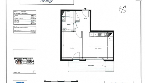Logement �tudiant T2 &agrave; Nancy (54100)