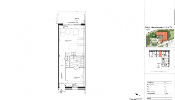 Logement �tudiant T2 &agrave; Nancy (54100)