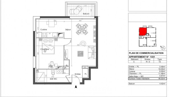 Logement tudiant T2 à Nantes (44200)