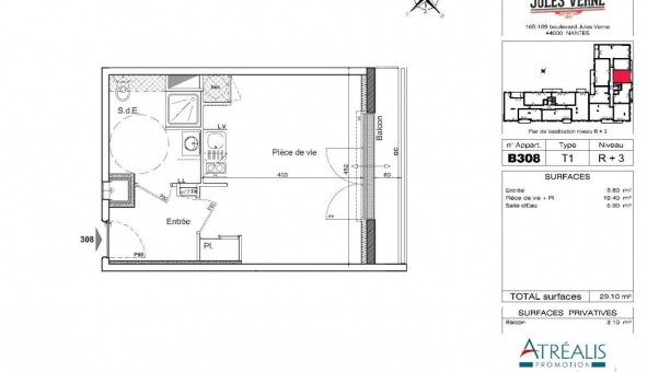 Logement tudiant T2 à Nantes (44200)