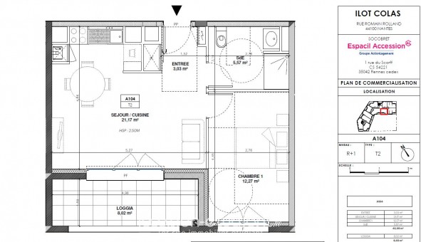 Logement tudiant T2 à Nantes (44200)