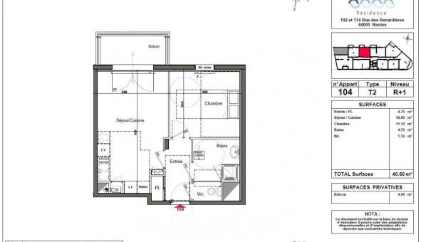 Logement tudiant T2 à Nantes (44200)