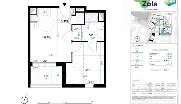 Logement tudiant T2 à Nantes (44200)