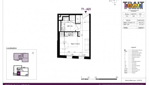 Logement �tudiant T2 &agrave; Nantes (44200)