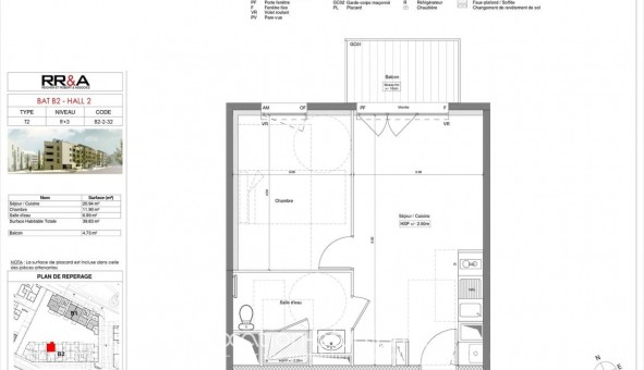 Logement �tudiant T2 &agrave; Nantes (44200)