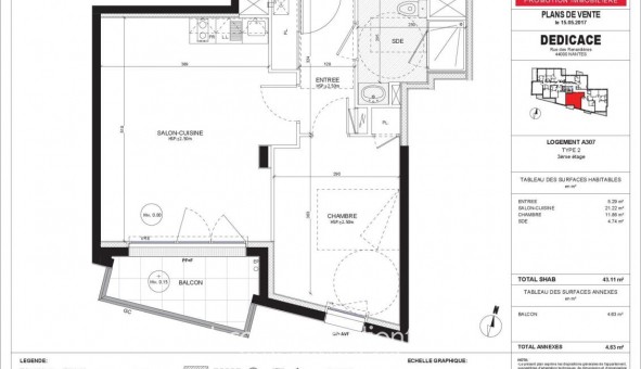 Logement �tudiant T2 &agrave; Nantes (44200)
