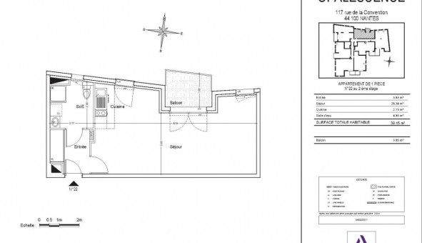 Logement �tudiant T2 &agrave; Nantes (44200)