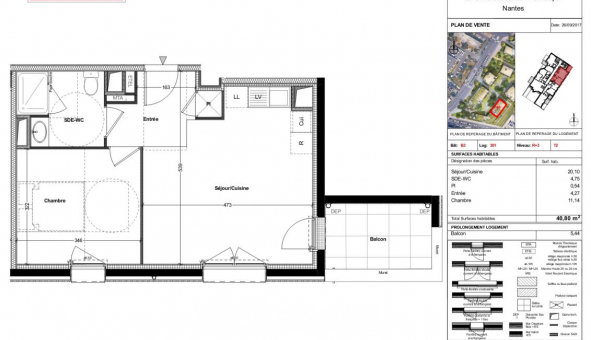 Logement �tudiant T2 &agrave; Nantes (44200)