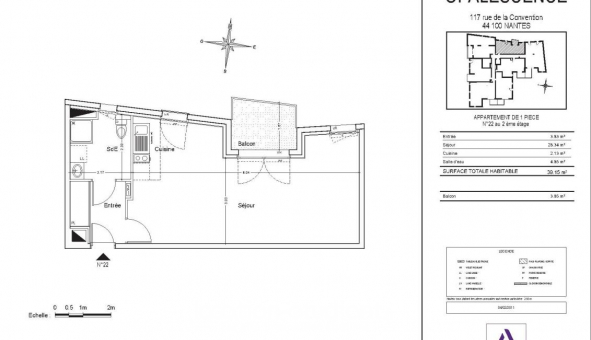 Logement �tudiant T2 &agrave; Nantes (44200)